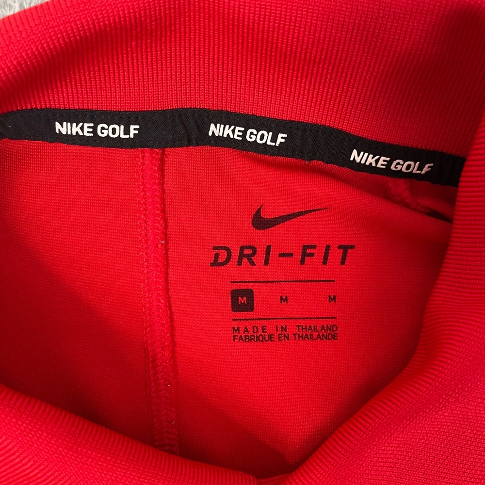 Nike Golf Mens Dri-FIT Polo Shirt Red Short Sleeve Size Medium Athleisure Golf - Picture 3 of 9